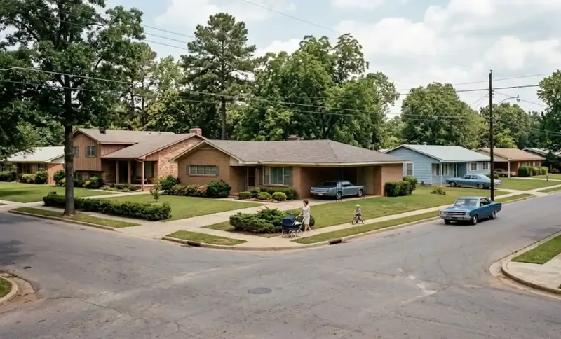Mid-century 1960s to 1980s slab home in Tyler TX neighborhood with copper supply lines