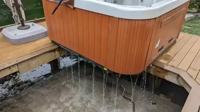 Hot tub equipment bay pump seal leak inspection in Tyler TX