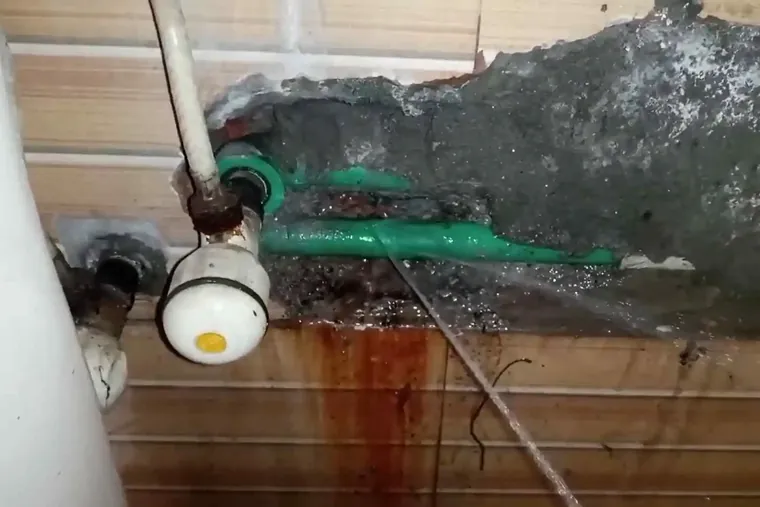 PVC drain pipe joint failure in a Tyler TX home with camera inspection