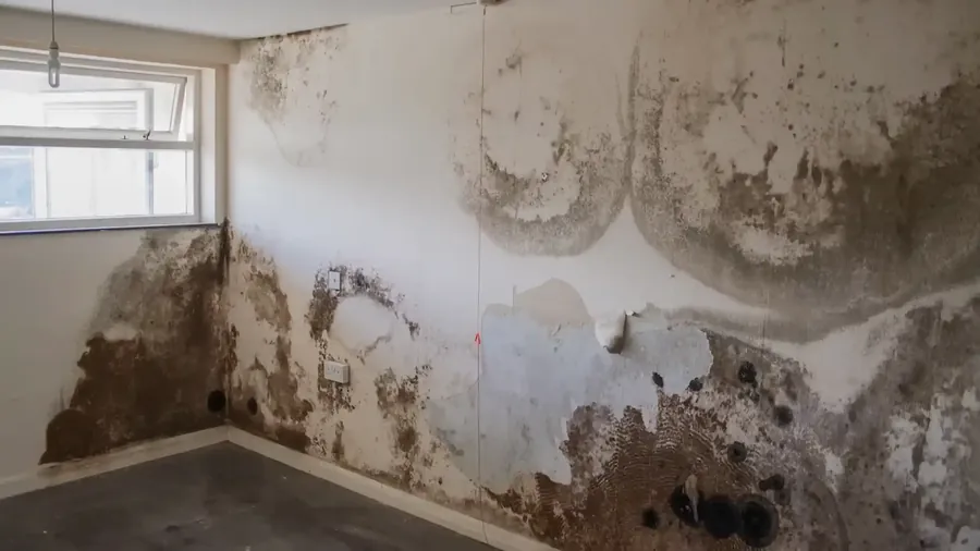 Moisture meter and thermal camera reading a hidden wall leak in Tyler TX